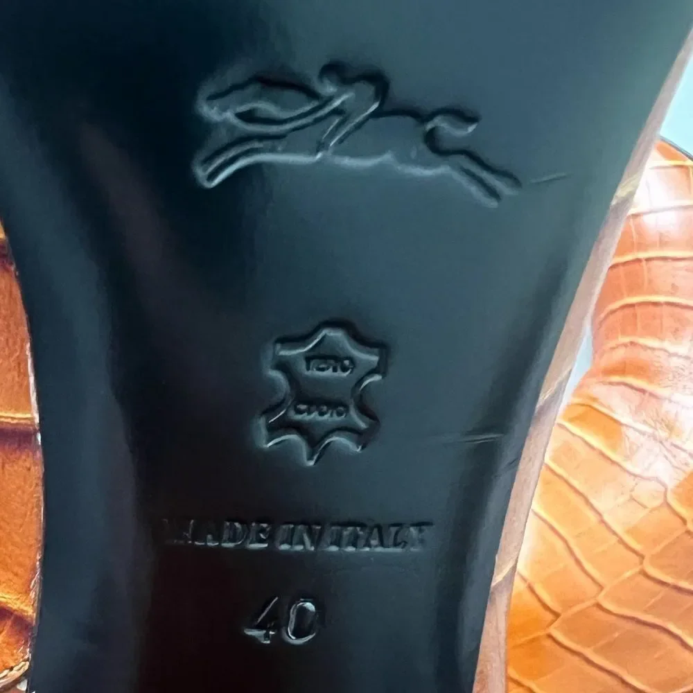New Longchamp Cros Embossed Leather Knee High Boot Size 40